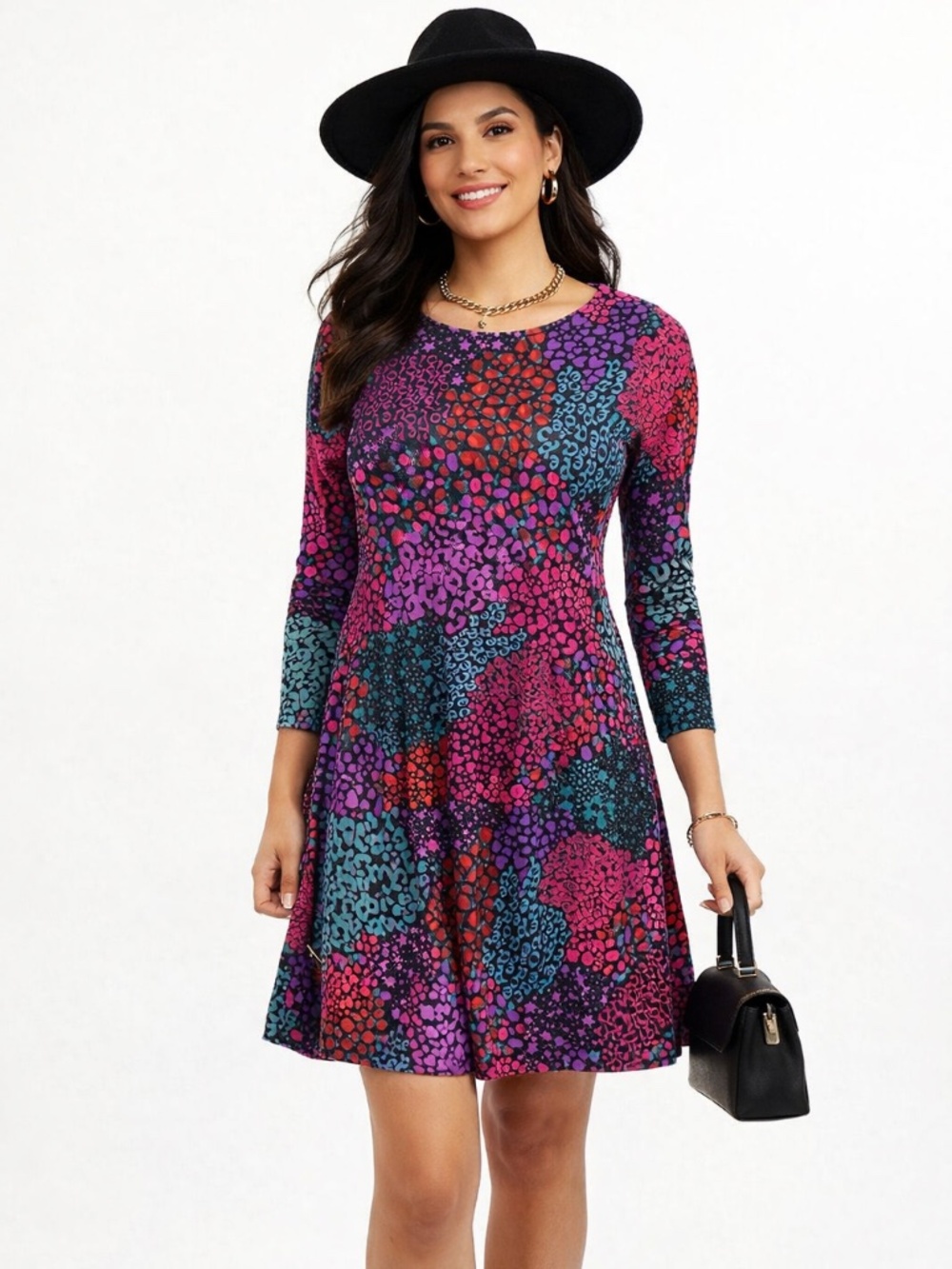 Rainbow Mix Indie Jersey‎ Dress